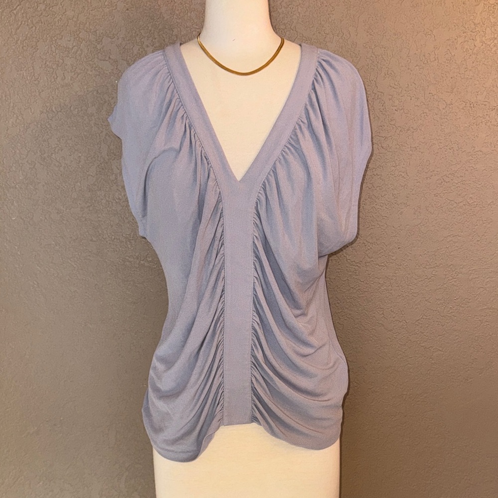Elegant DKNY Lavender V-Neck Top